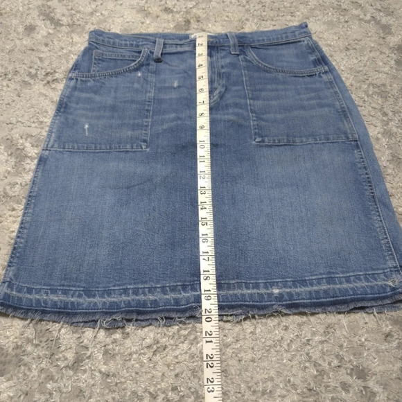 MADEWELL Distressed Denim Pencil Skirt, Released Hem, Cotton Spandex,  29 - Picture 16 of 16